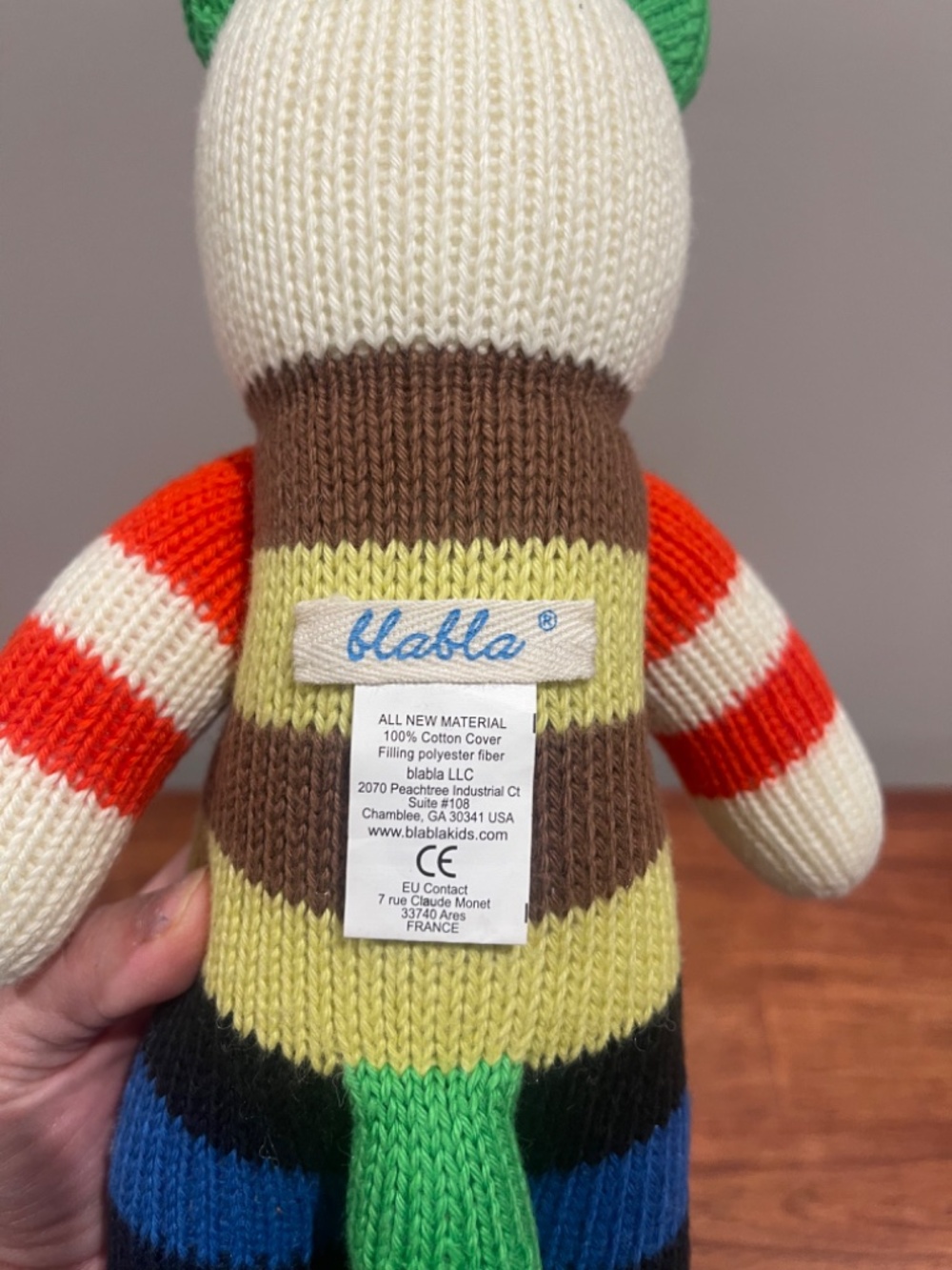 Blabla doll Mikado the cat stuffed animal plush multicolor stripes 13" - Picture 4 of 7